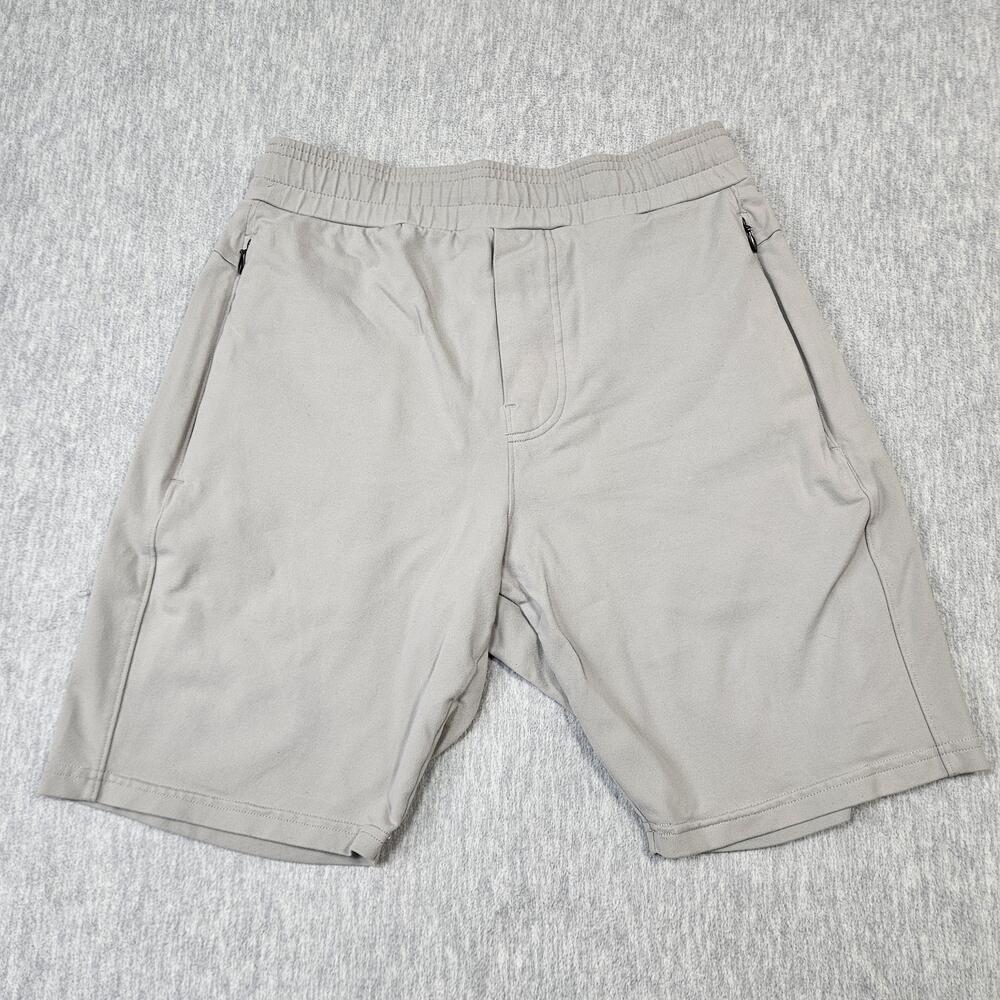 Public Rec Shorts Mens 30 Gray Nylon Spandex Athletic Elastic Waist Drawstring